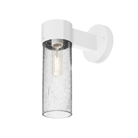 Besa Lighting Juni 10 Outdoor Sconce, Clear Bubble, White Finish, 1x60W Incandescent JUNI10CL-WALL-WH